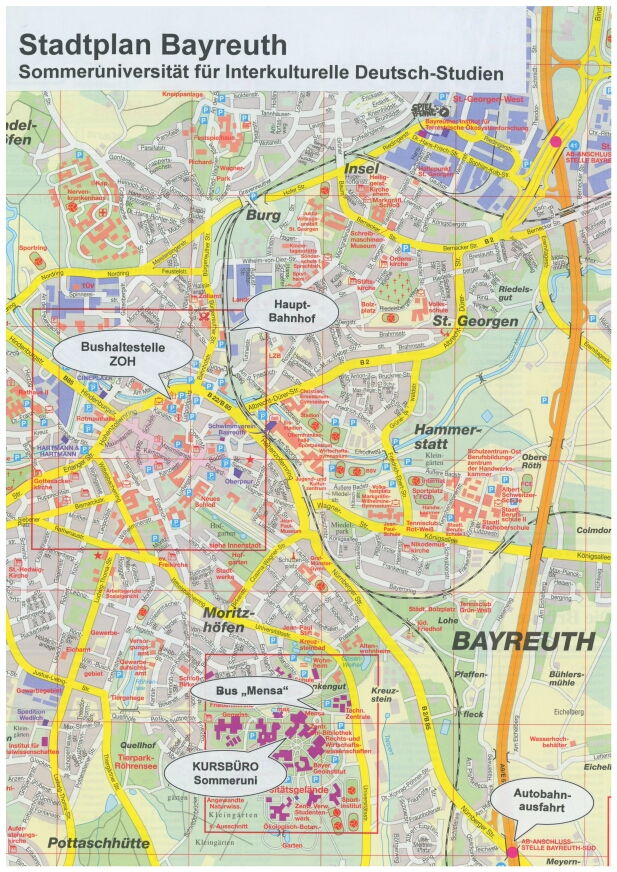 Stadtplan Bayreuths